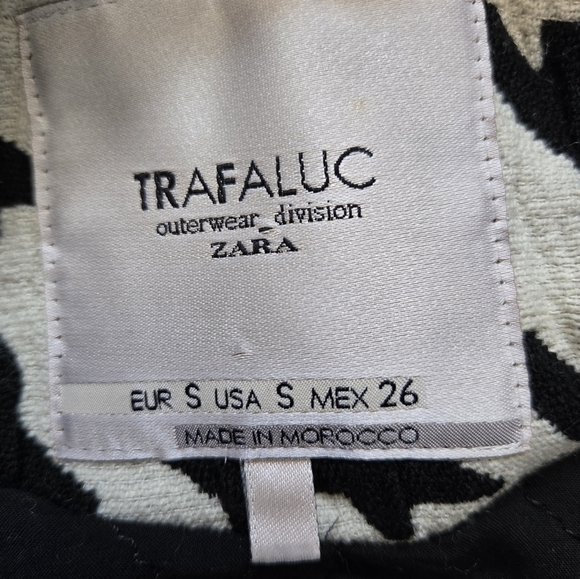 Zara Trafaluc Black and White Houndstooth Women's Coat. Size Small - Picture 11 of 15
